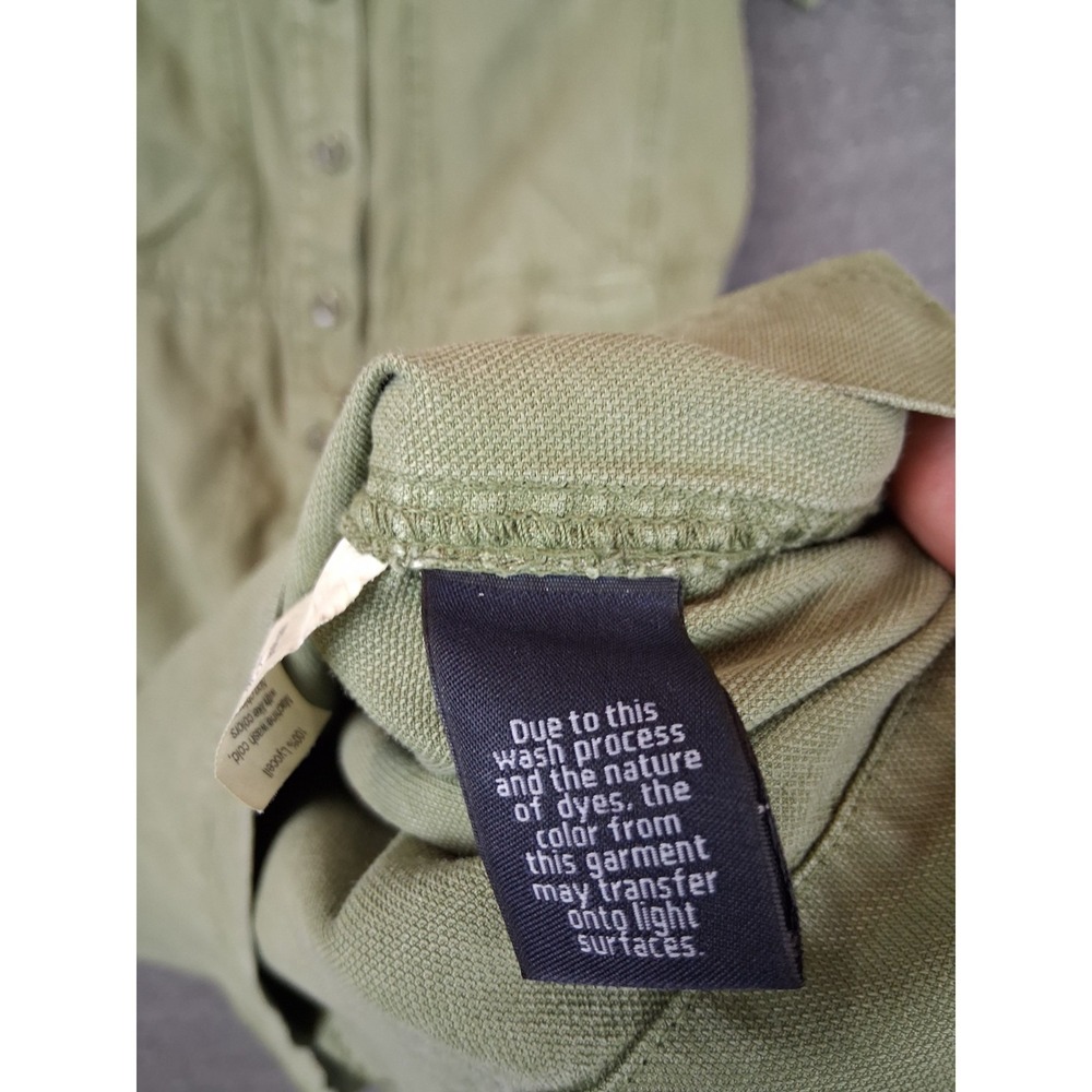J Crew‎ Womens Dress 8 Army Green Popover Canvas Utility Shirt Lightweight - Picture 7 of 9